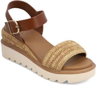 Mia Odalys Wedge Sandal in Cognac/Natural at Nordstrom, Size 7.5