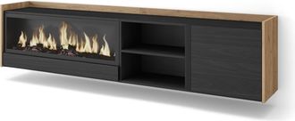 Skraut Home Skraut Home - Mueble Tv, Televisi&oacute;n, Muebles De Sal&oacute;n, Almacenaje, 212x35x50cm, Para Tv Hasta 80, Chimenea El&eacute;ctrica Xxl, Colgado, Suspendido, Estilo 