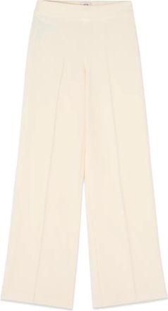 Oltre Wide-leg Palazzo Broek - Dames - Wijde Broeken - Wit - XL - Leer - Broeken