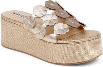 Badgley Mischka Wendall Platform Wedge Slide Sandal in Gold Metallic at Nordstrom, Size 6.5