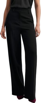 The Fold Adelaide Clever Crepe Wide Leg Trousers in Black at Nordstrom, Size 10