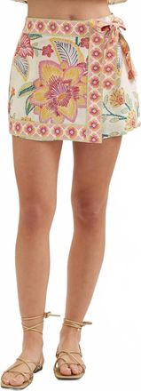 Entro Botanical Print Wrap Skorts In Multi-Colored Floral