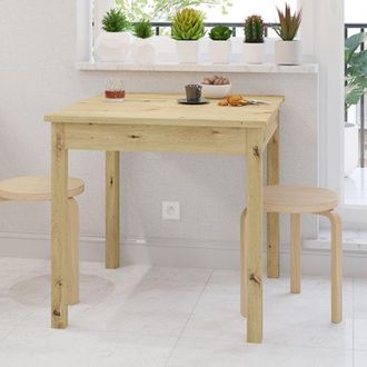 Dmora Mesa Fija Lofaka, 4 Plazas, Forma Cuadrada, Estructura Color Roble Nodoso, 80x80x76h Cm Marr&oacute;n Roble Nodoso