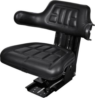 vidaXL Asiento De Tractor Con Suspensi&oacute;n Negro Vidaxl
