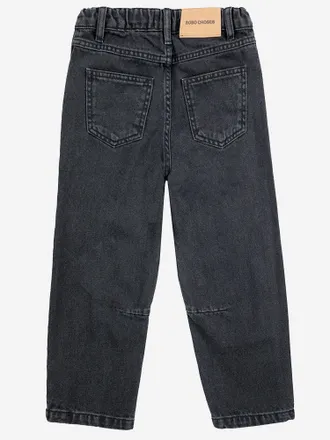 Bobo Choses Logo-Embroidered Black Cotton Jeans - Black
