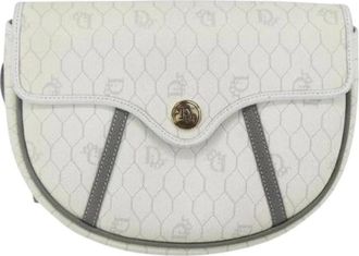 Dior Pre-owned Cross Body Bags, female, White, Size: ONE SIZE Pre-owned Vintage Honeycomb Flap Crossbody Bag