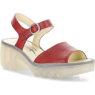 FLY London Tull Platform Sandal in Lipstick Red at Nordstrom, Size 10-10.5Us