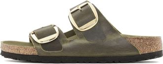 Birkenstock (WMNS) Birkenstock Arizona Big Buckle Natural Leather Oiled Narrow Fit Olive Green 1024130