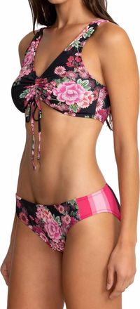 Johnny Was Womens Drawcord Bikini Top In Black