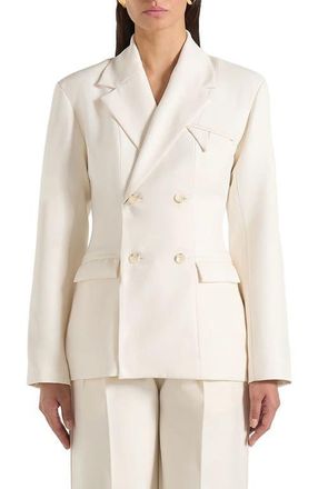 Mani&egrave;re De Voir Maia Double Breasted Blazer in Off White at Nordstrom, Size 10