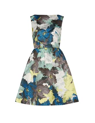 Erdem Kenya Printed Duchesse Satin Mini Dress Size L