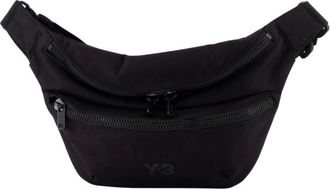 Yohji Yamamoto Tassen, Heren, Zwart, ONE Size, Zwarte heuptas met verstelbare band