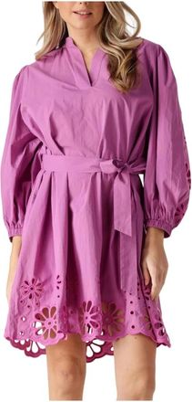 Ibana Kleedjes, Dames, Roze, L, Denim, Fuchsia Mini Jurk Diviana