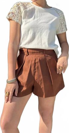 Silvian Heach Posane Pleated Shorts In Brown