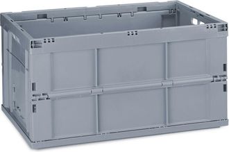 Relaxdays Relaxdays - Professional Storage Box, Sturdy, Commercial Crate, Plastic, 31.5x58.5x40cm, Grey
