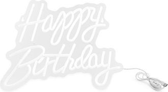 OEM Ne&oacute;n Led - Feliz Cumplea&ntilde;os, Blanco