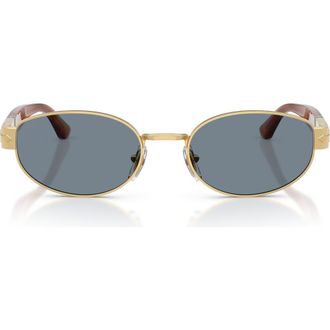 Persol 56mm Oval Sunglasses in Gold /Light Blue at Nordstrom