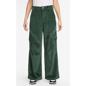 Nike Jordan Chicago Wide Leg Cotton Corduroy Cargo Pants in Fir at Nordstrom, Size X-Small