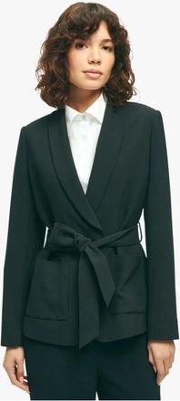 Brooks Brothers Marineblauwe Stretch Polyester Blazer - Dames - Blazers - Zwart - 2XS - Polyester - Jassen