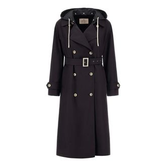 Herno Trench Coats, female, Blue, Size: 2XS Trench Coat in Dean and New Techno Taffet&agrave;