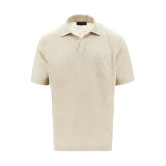 Sease Polo Shirts, male, Beige, Size: XL Buttonless Polo Shirt