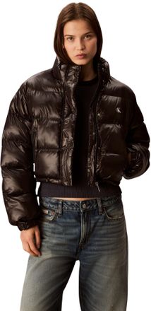 Calvin Klein Jeans Womens SHINE CROP PUFFER JACKET LV047D504G Jackets, Black (Black), XXS