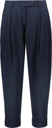 Moorer Wijde broek - Dames - Broeken - Blauw - 3XS - Polyester - Broeken
