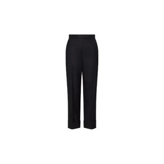 Thom Browne Straight Trousers, female, Black, Size: XS Classic Backstrap Trousers
