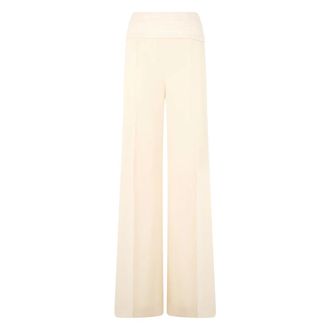 Moschino Wide Leg Pants - Dames - Broeken - Beige - Maat: S Wol