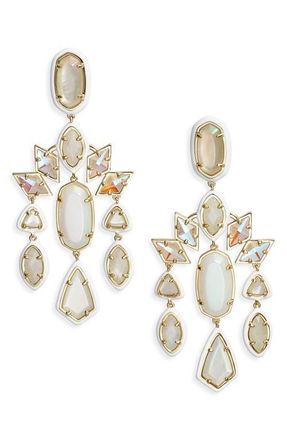 Kendra Scott Greta Statement Earrings in Gold Ivory Mix at Nordstrom