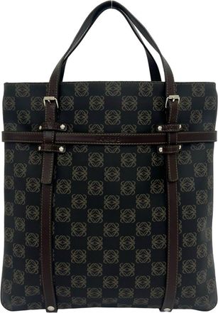 Loewe Brown Gray Leather Pvc Handbag Tote Bag (Pre-Owned)