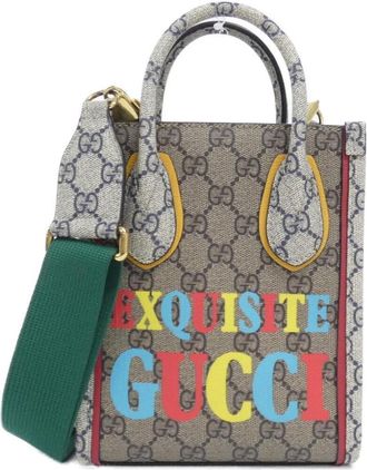Gucci Beige Multi-Color Gg Supreme Boston Bag (Pre-Owned)