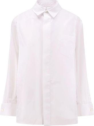 sacai Poplin Overhemd Met Paneel Vooraan - Dames - Overhemden - Wit - L - Katoen - Overhemden