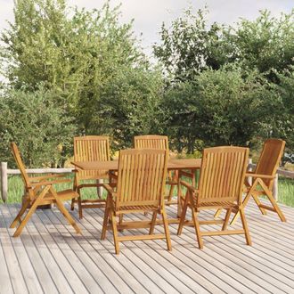 vidaXL Juego De Comedor De Jard&iacute;n 7 Piezas Madera Maciza De Teca Vidaxl