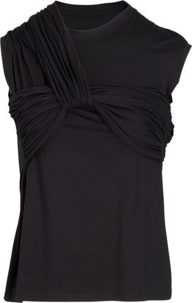 Giambattista Valli twist-detailing jersey T-shirt - women - Elastane/Modal - 42 - Black
