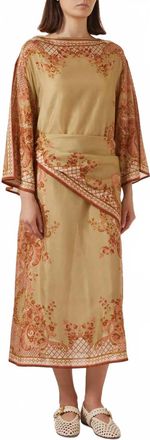 Zimmermann Aster Tunic Midi Dress In Sage Paisley Floral