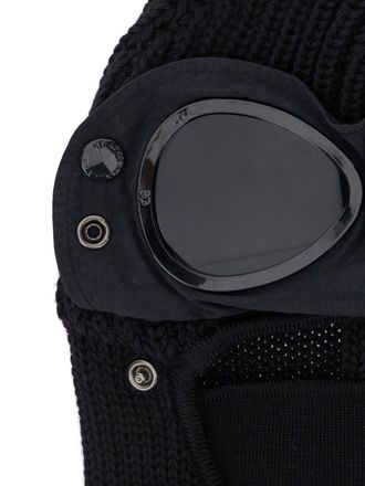 C.P. Company Goggle-Integrated Wool Knit Balaclava - Black