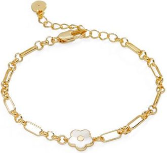 Alex and Ani Daisy Charm Chain Bracelet in Pearl at Nordstrom