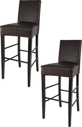 Tommychairs Tommychairs 2 Taburetes Altos Luisa En Haya, Asiento Polipiel Marr&oacute;n