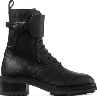 Jimmy Choo London Rosabel Leather Lace-Up Combat Boots