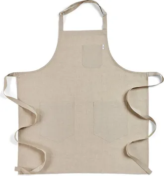 Solino Home Linen Apron 33 x 30 in for Dining Table, Holiday and Everyday Table Decor - Linen Bib Apron in Natural at Nordstrom, Size Medium