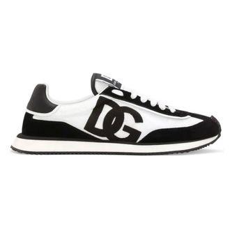 Dolce & Gabbana Sneakers, male, White, 6 UK, White Flat Shoes Lace-Up Logo Patch