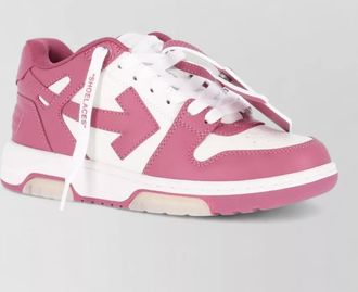 Off-white leather low-top sneakers