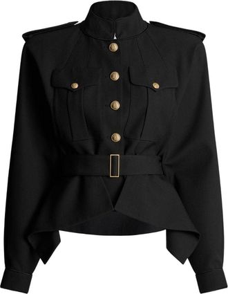 Balmain wollen jasje met riem