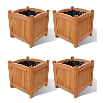 Berkfield Home Raised Beds 4 pcs 30x30x30 cm (2x41301) in Brown | Size: 30 x 30 x 30 cm
