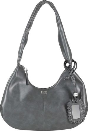 Ganni Shoulder Bags, female, Gray, Size: ONE SIZE Medium Hobo Bag