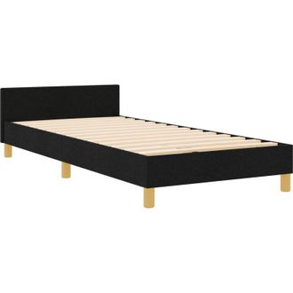 vidaXL Vidaxl Estructura De Cama Con Cabecera Negro 90 X 200 Cm Tela