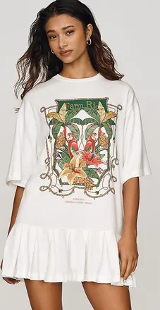 Farm Rio Tropical Royalty 100% Cotton T-Shirt Dress