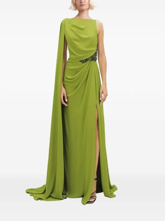 Gemy Maalouf beaded waistline dress - Green