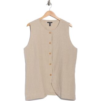 Eileen Fisher Long Linen Vest in Undyed Natural at Nordstrom Rack, Size 2 X